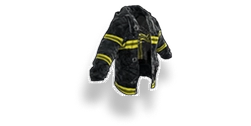 Een jas in brandweer-stijl, een cosmetisch item dat wordt gebruikt voor het aanpassen van personages en als bescherming in een survivalgame