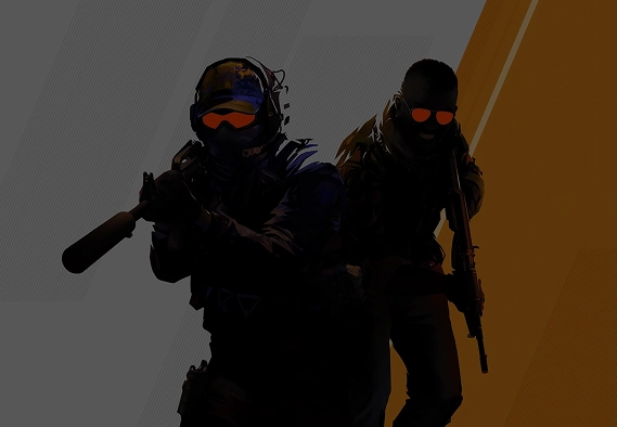 Twee personages uit een tactische shooter in gevechtsuitrusting met wapens, die staan voor teamwork, coördinatie en actie in een competitieve first-person shooter